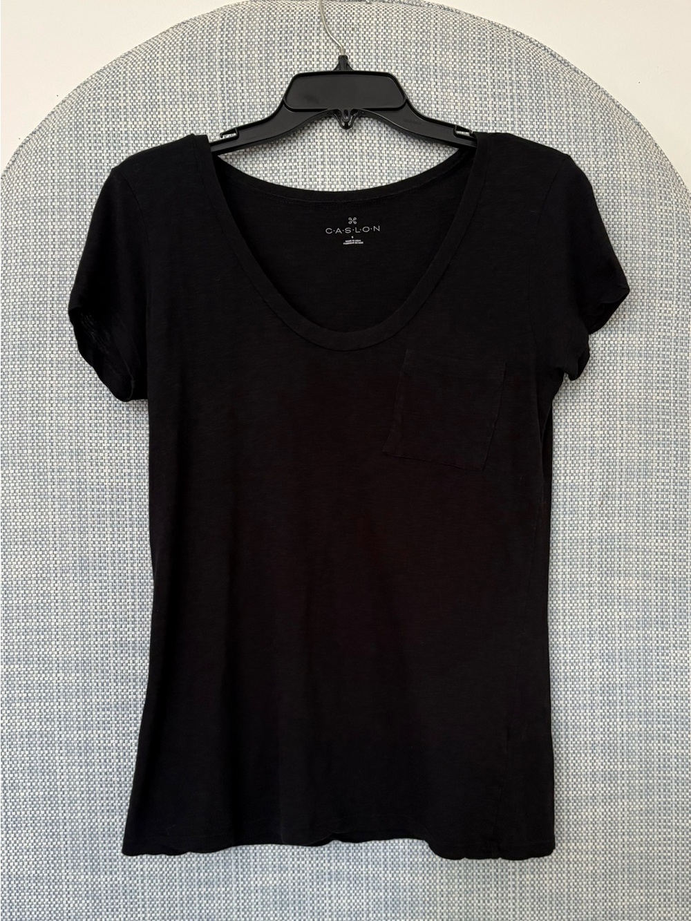 Caslon Black Scoop-Neck Pocket Tee - S